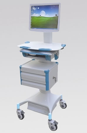 无线电脑查房车（台式一体机带抽屉）